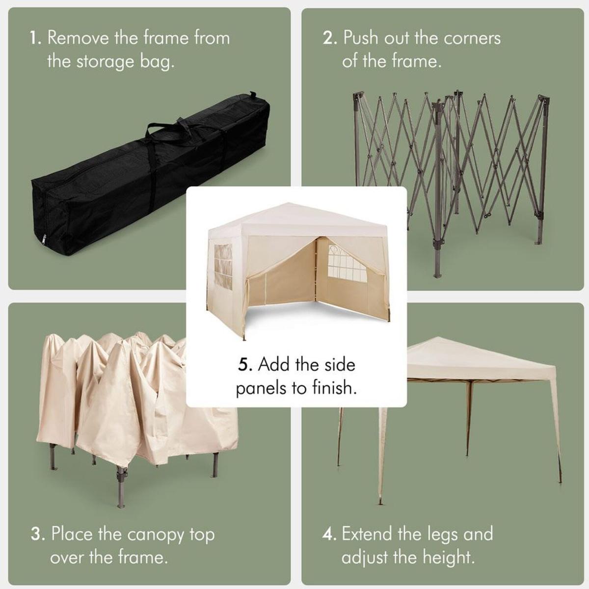 3 X 3 Pop-up Gazebo - Ivory – image 2