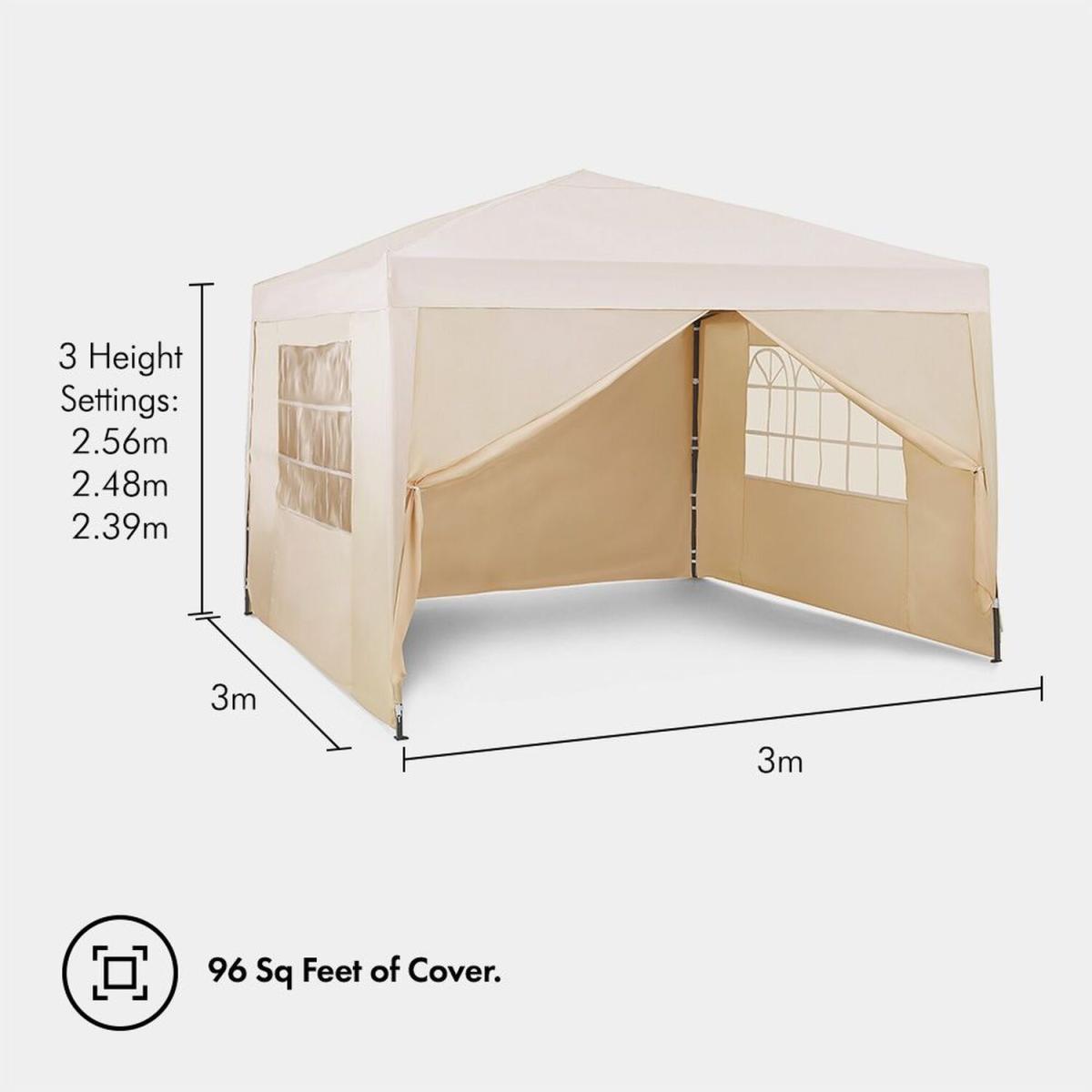 3 X 3 Pop-up Gazebo - Ivory – image 4