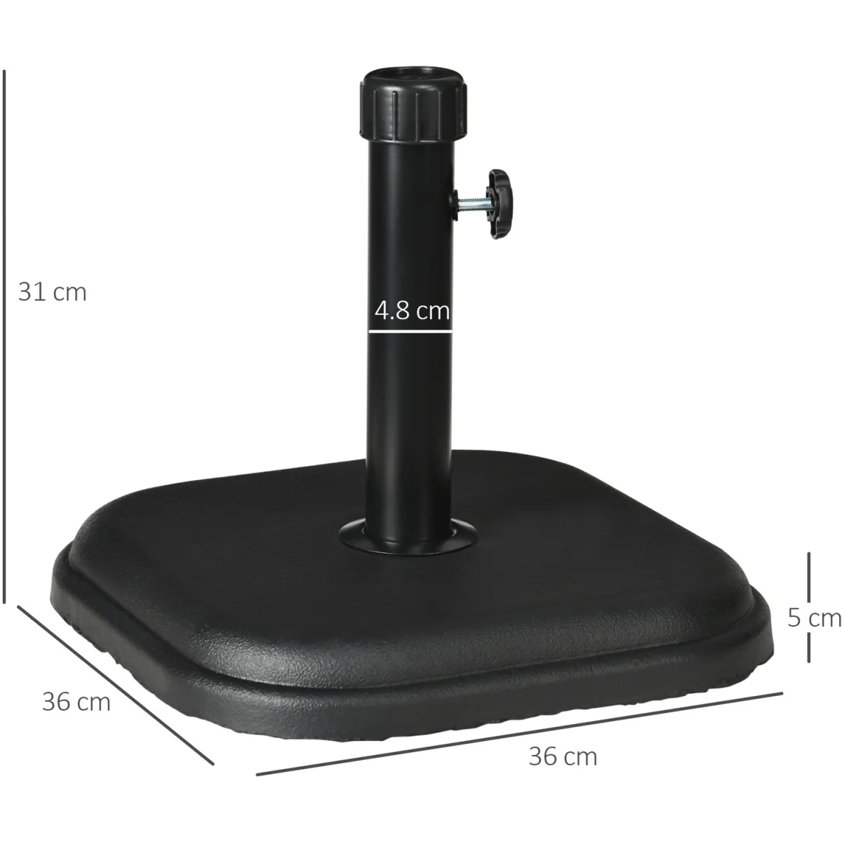 11kg Concrete Garden Parasol Base Holder - Black – image 2