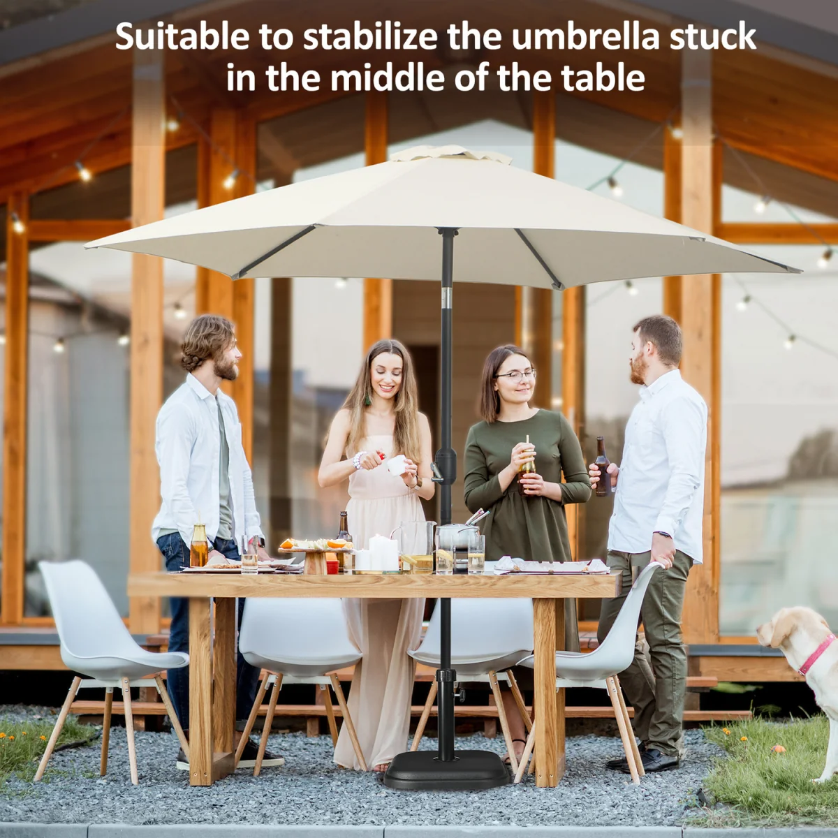 11kg Concrete Garden Parasol Base Holder - Black – image 3