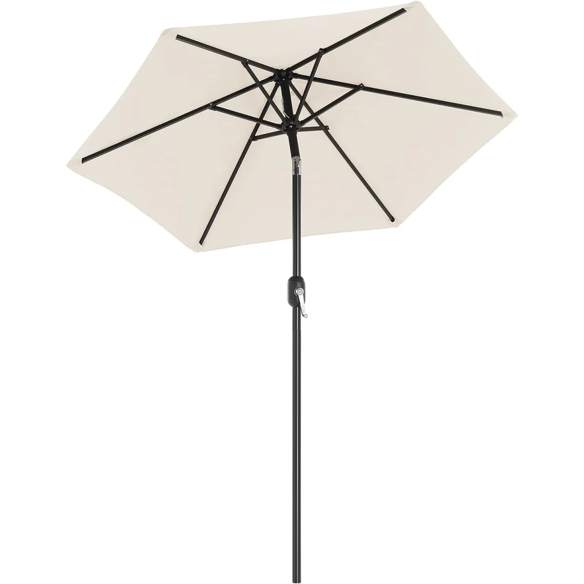 Garden Parasol Umbrella with Two-Way Tilt, Crank Operation and UPF 50+ Protection - Beige – image 3
