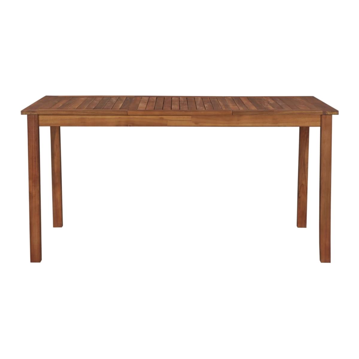 Outdoor Garden Dining Table With Parasol Hole - Brown