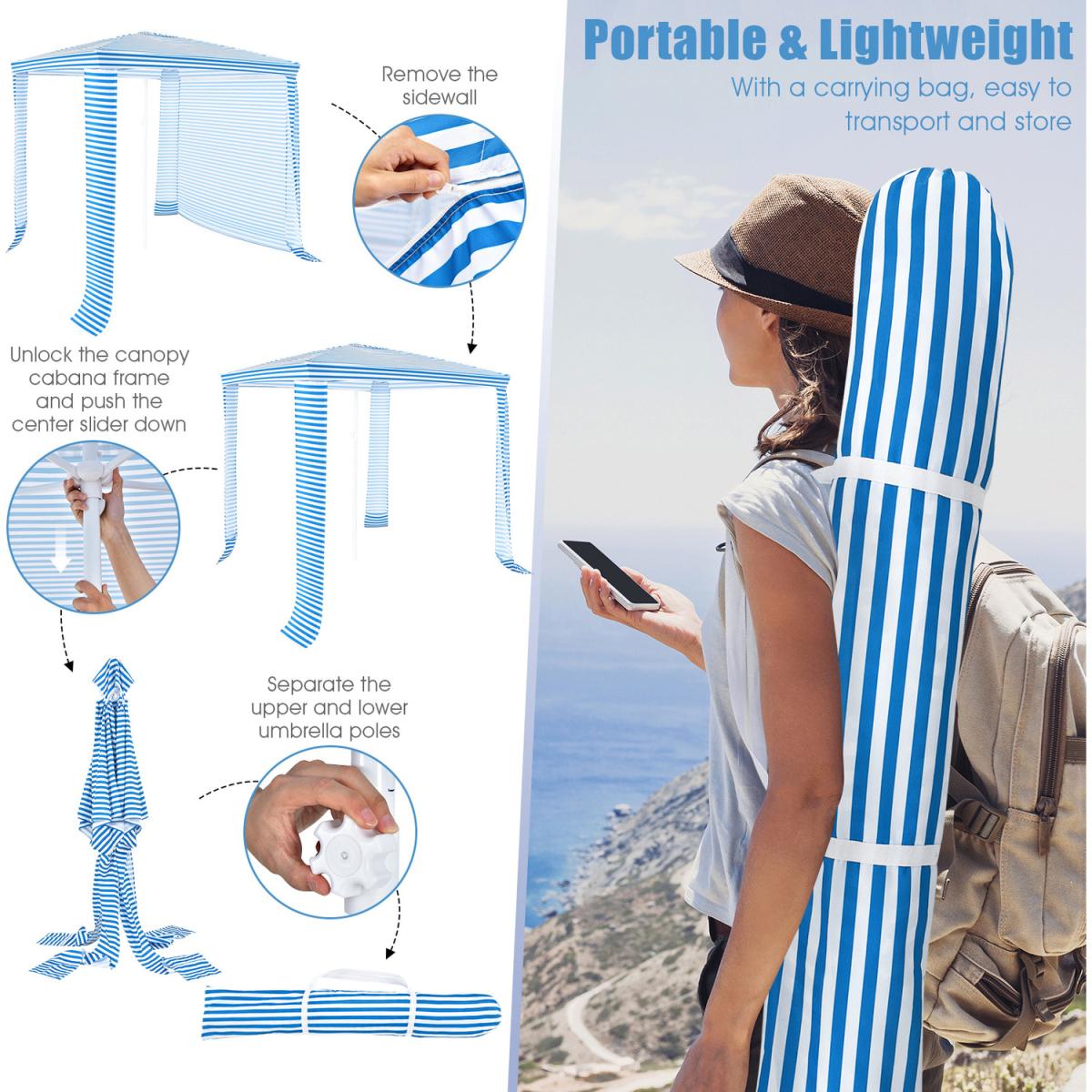 Foldable Beach Cabana - Blue – image 2
