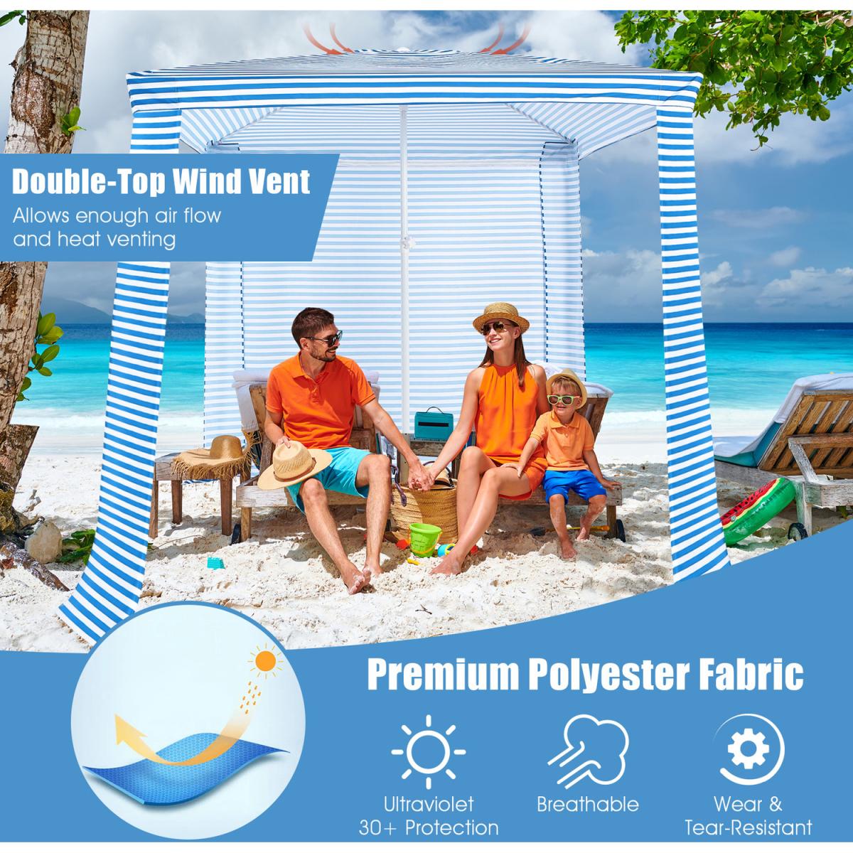 Foldable Beach Cabana - Blue – image 5