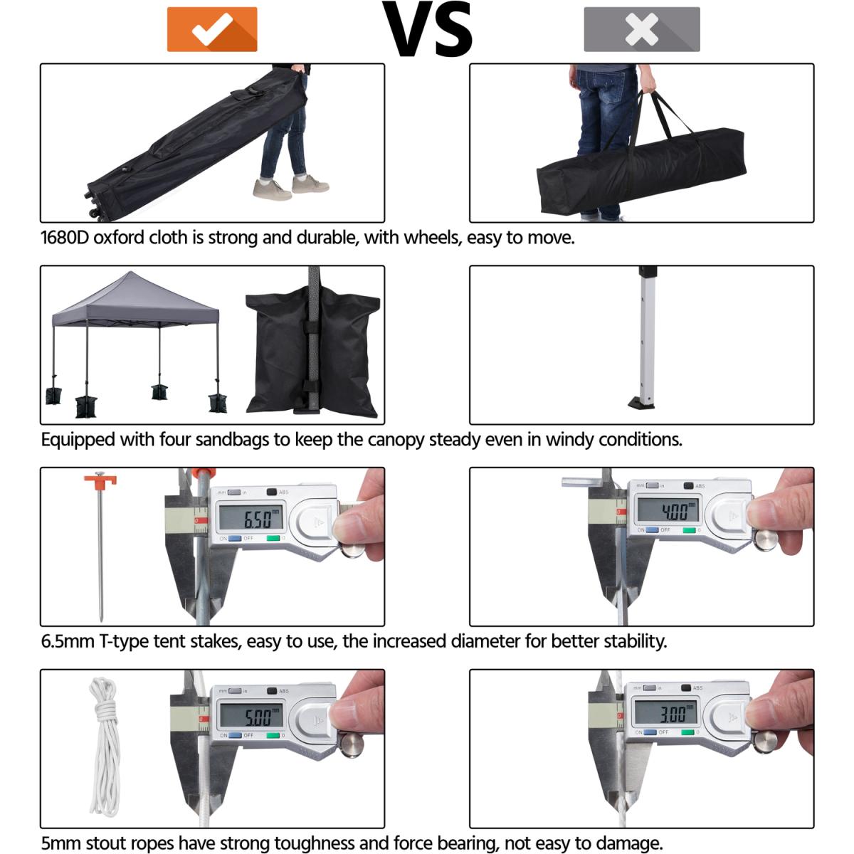 Commercial Adjustable Pop-up Canopy - Light Grey – image 5