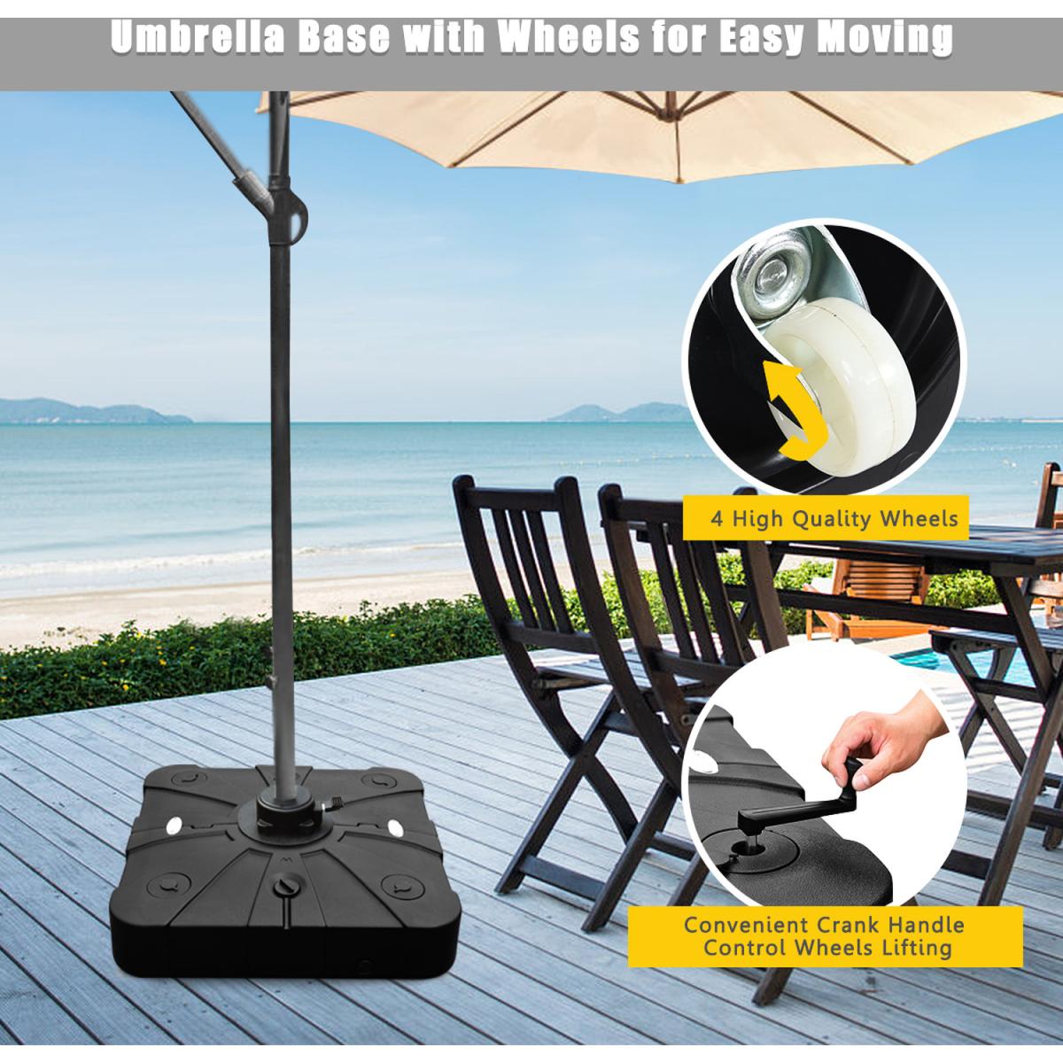 Offset Patio Umbrella Parasol Base Weight Stand - Black – image 4