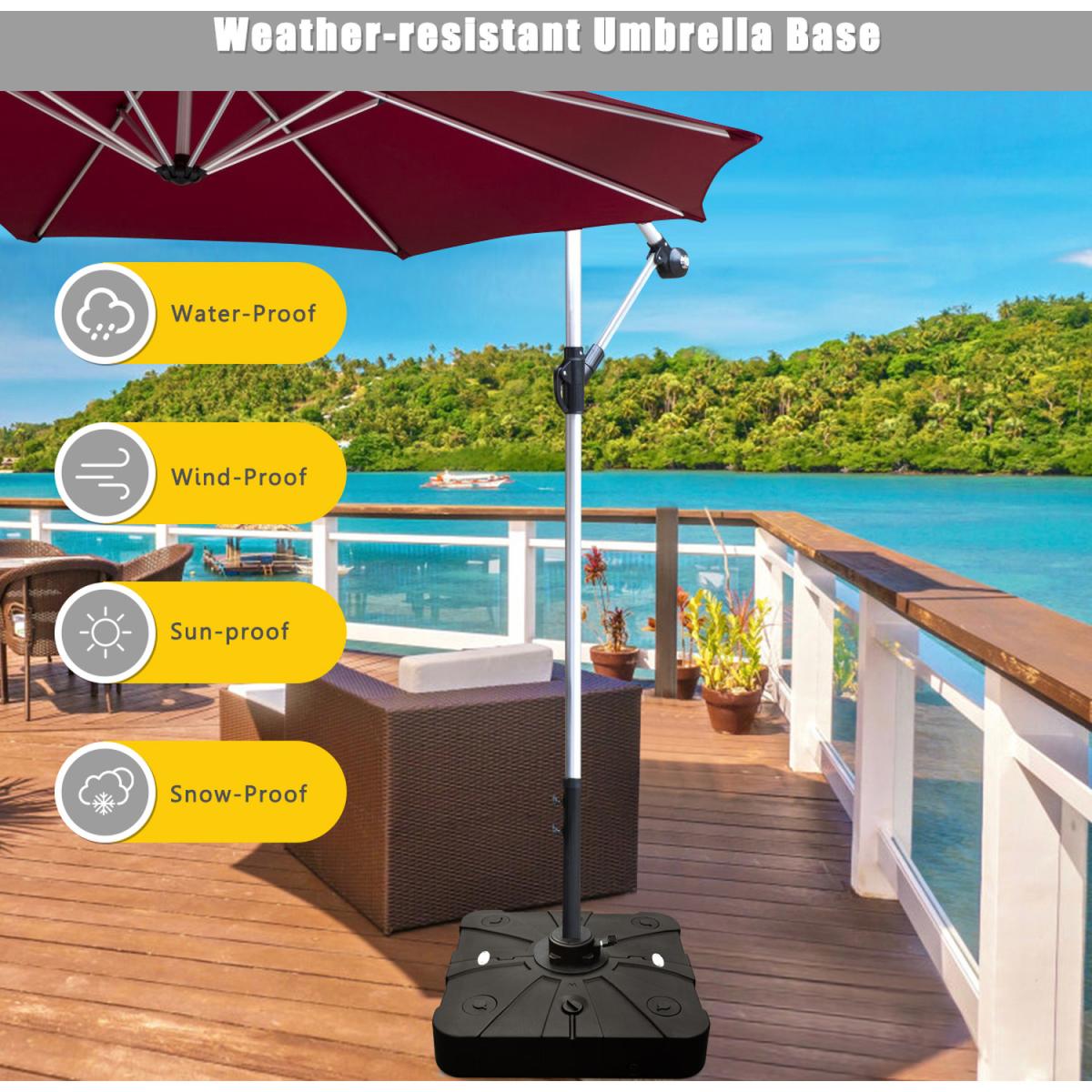 Offset Patio Umbrella Parasol Base Weight Stand - Black – image 5