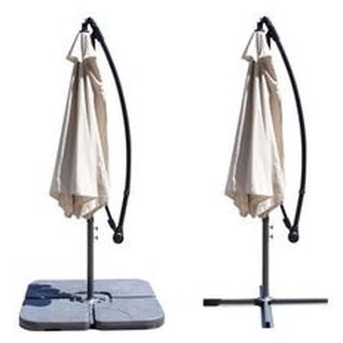 Ross James Luxury Garden Furniture Parasol with Base Weights - Beige / 3m – image 3