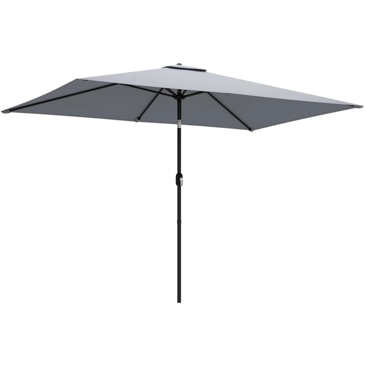 Outsunny Garden Parasol, Outdoor Umbrella with Tilt Function - Light Grey – image 2