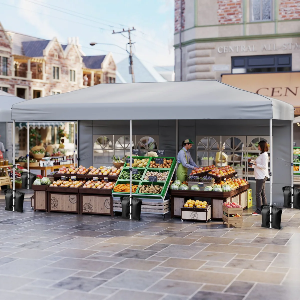 Large Outdoor Pop Up Canopy Tent - Grey – image 4