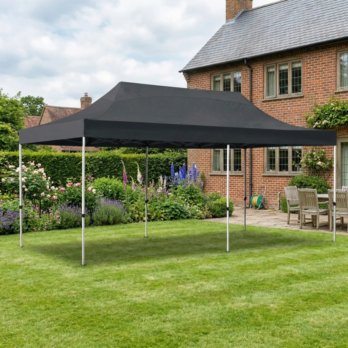 Primrose Pop Up Gazebo 3m x 6m Garden Marquee Waterproof UV Resistant Grey - Grey – image 7