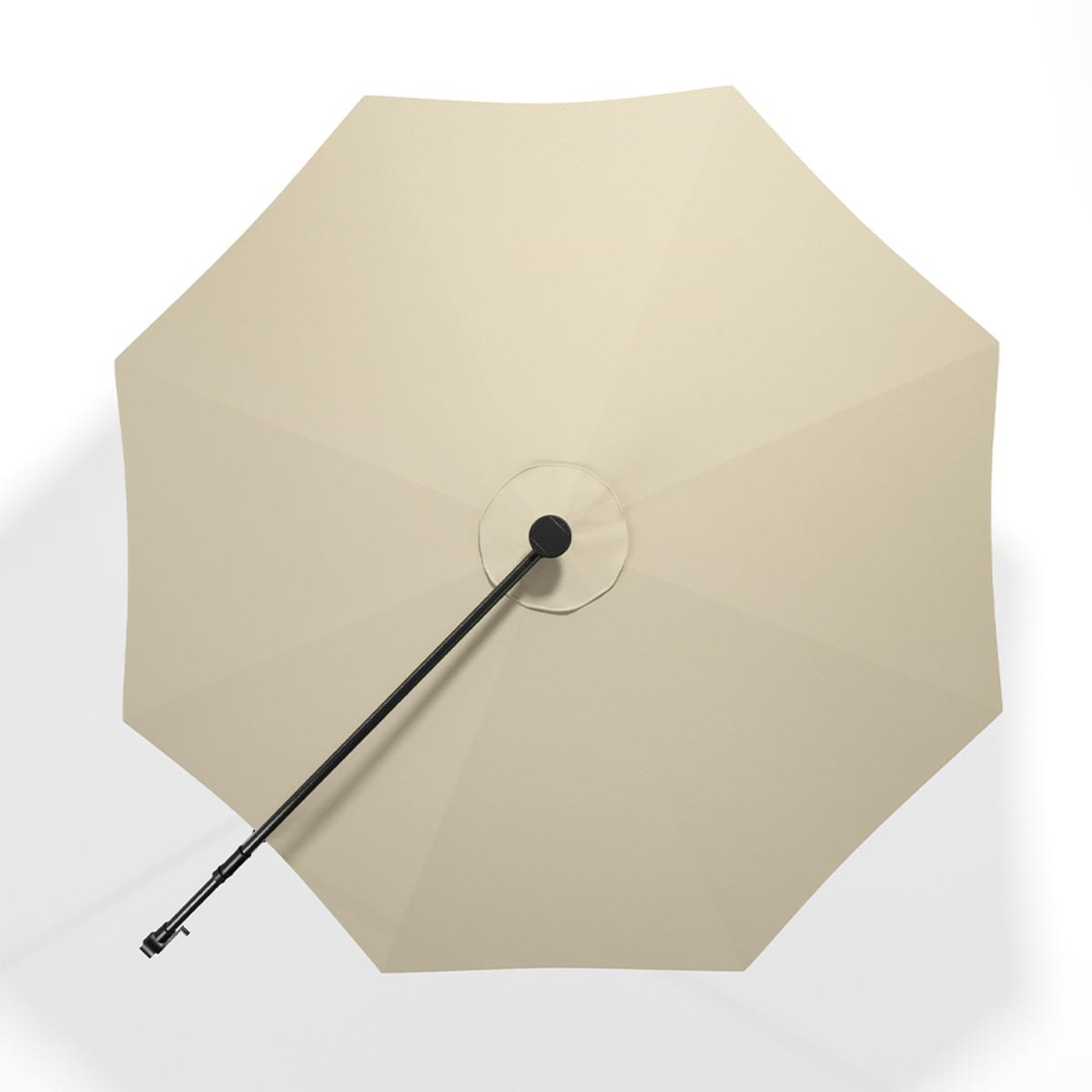 32 Solar Lights Parasol Garden Umbrella with Cross Base - Beige – image 7