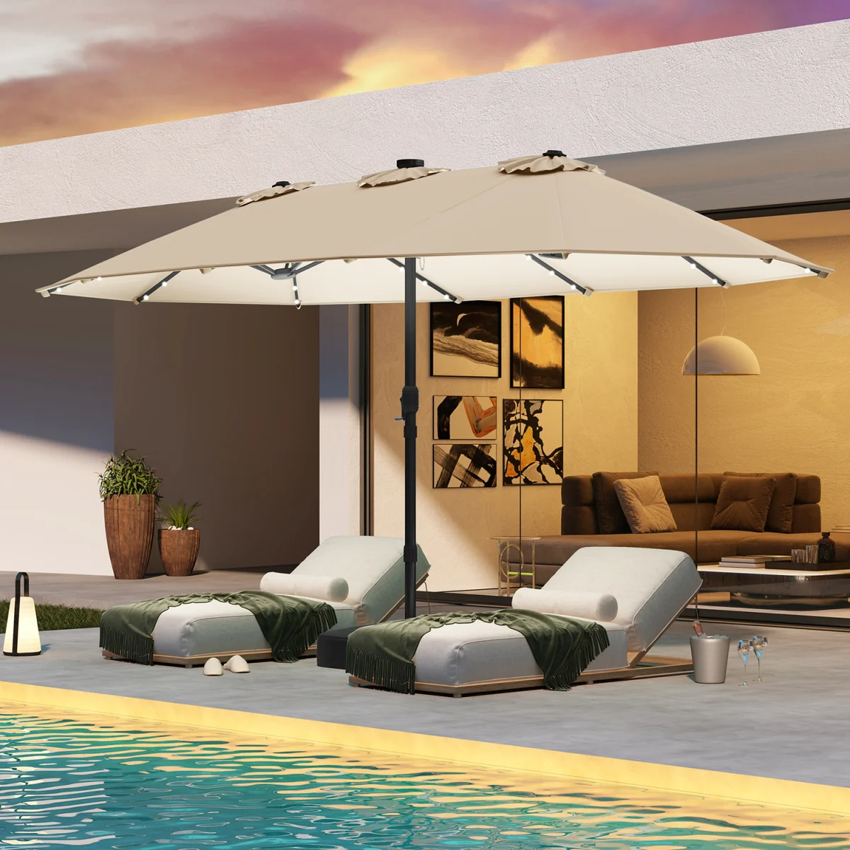 Rectangular Twin Parasol – image 6