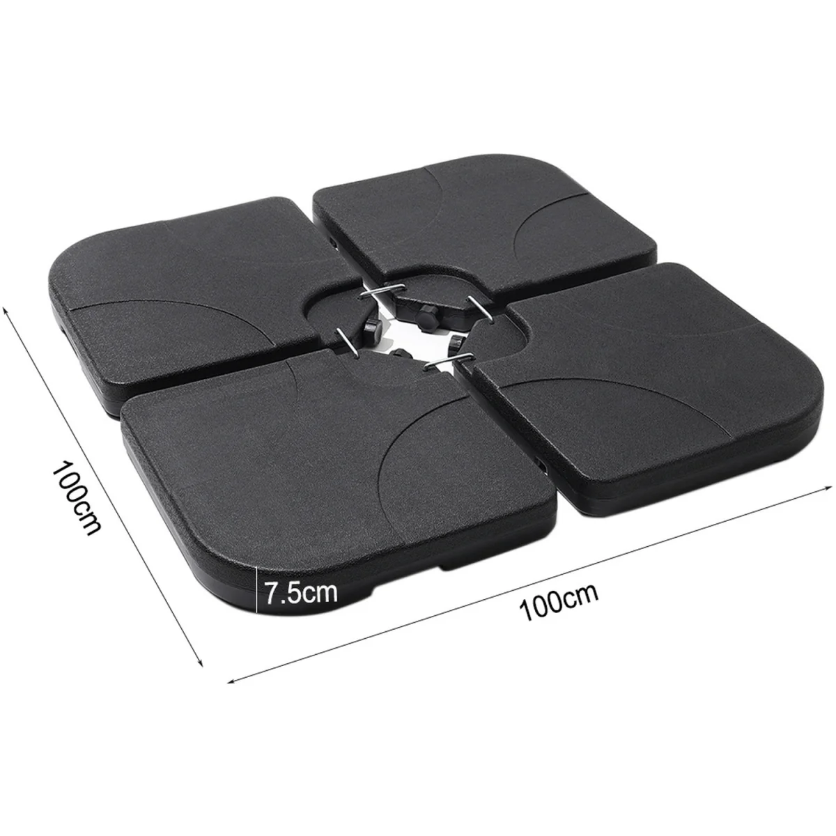 Plastic Freestanding Parasol Base with Cross Base - Black – image 5