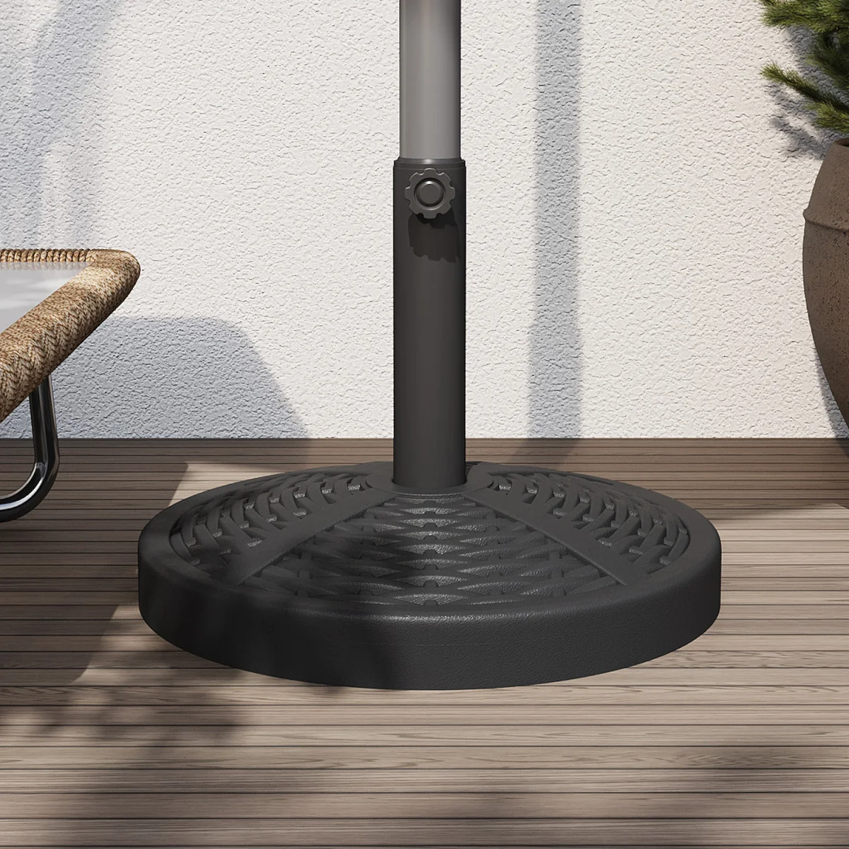 20kg Heavy Duty Round Parasol Base - Weave Effect – image 6
