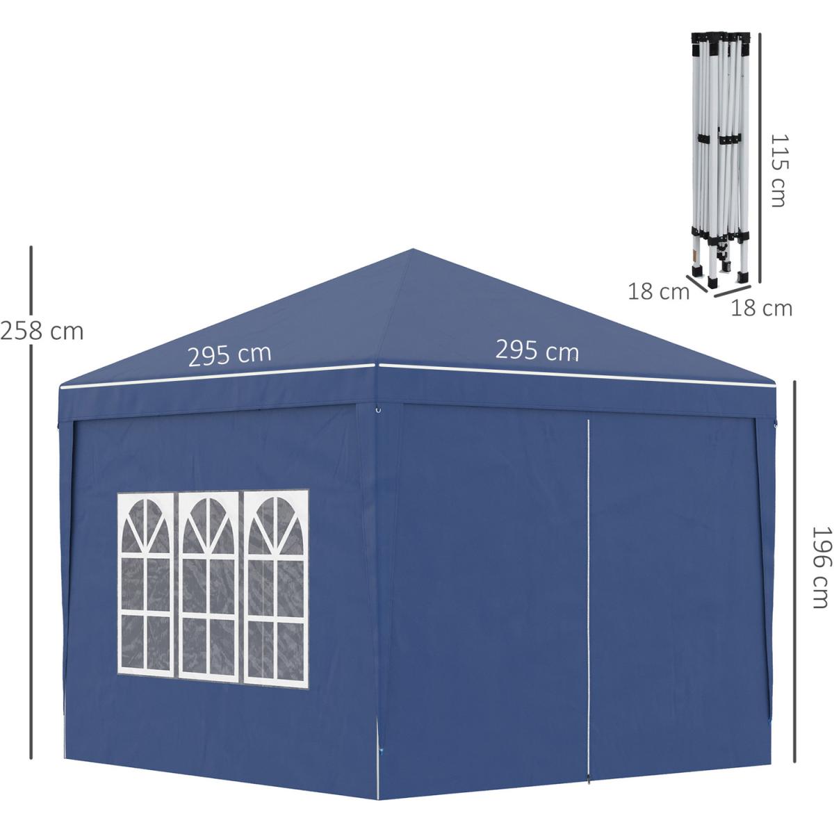 3mx3m Pop Up Gazebo Party Tent Canopy - Blue – image 11