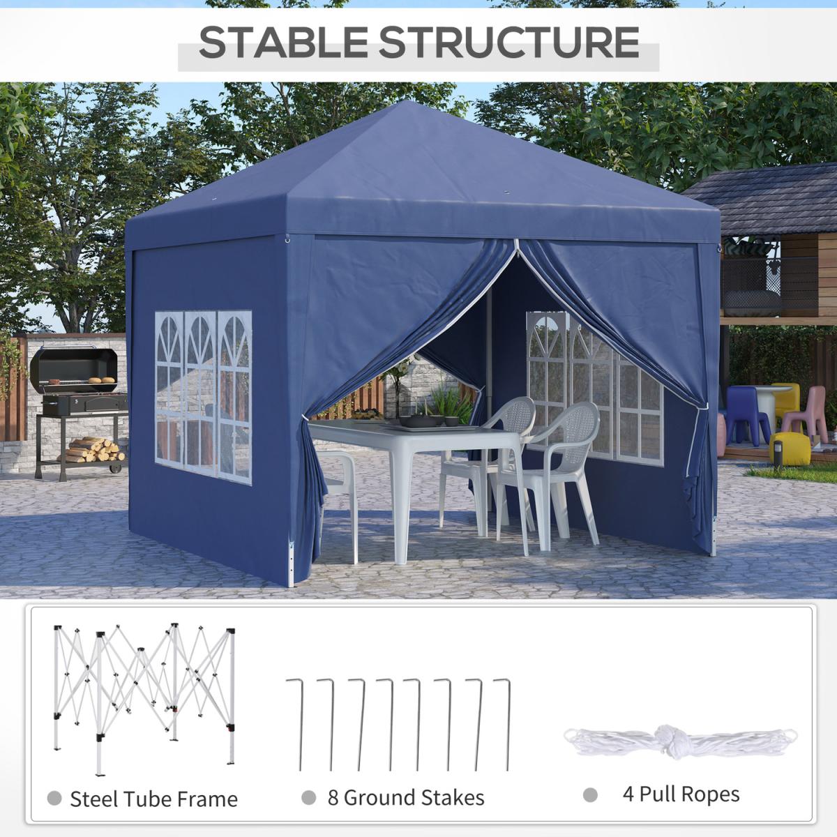 3mx3m Pop Up Gazebo Party Tent Canopy - Blue – image 13