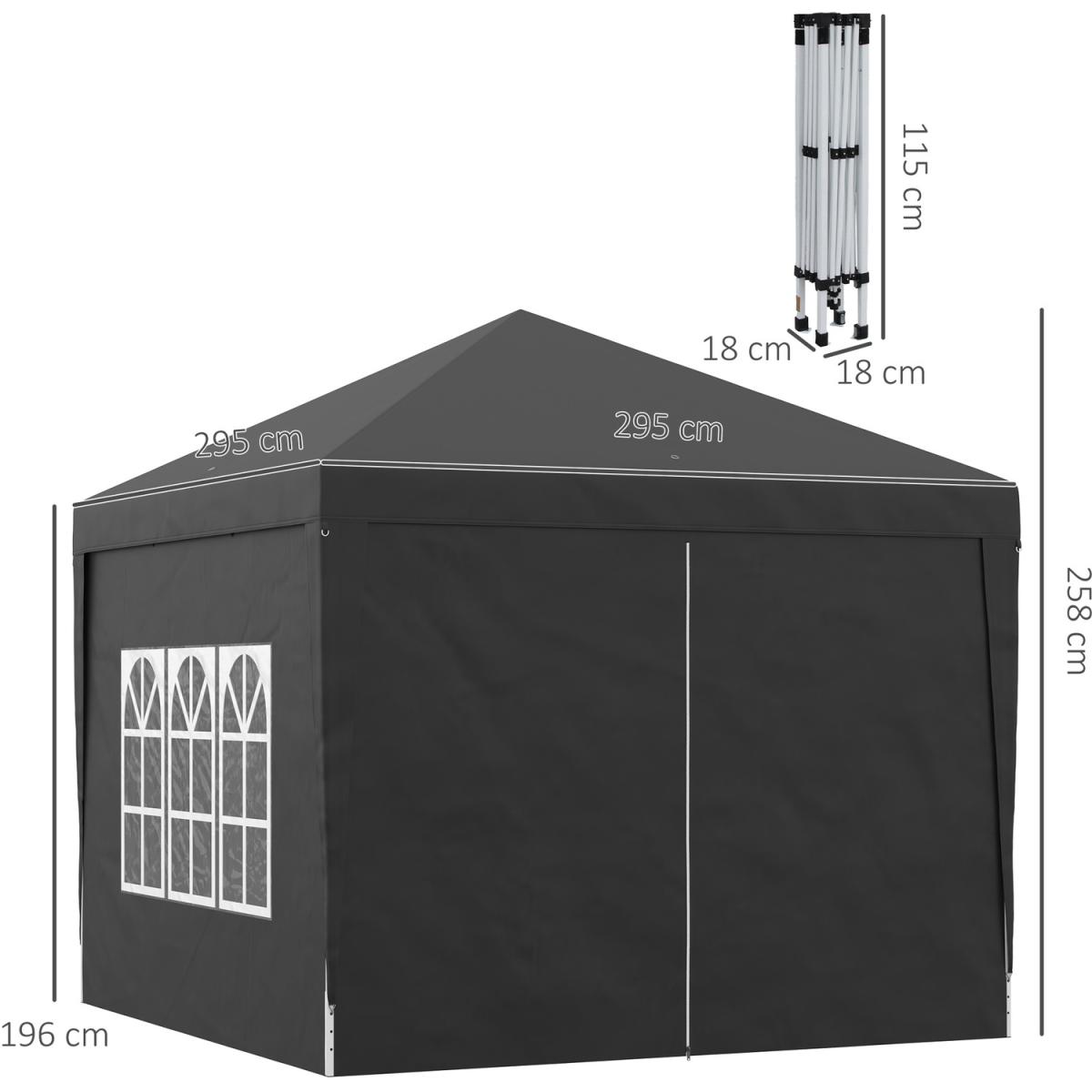 3mx3m Pop Up Gazebo Party Tent Canopy - Blue – image 4
