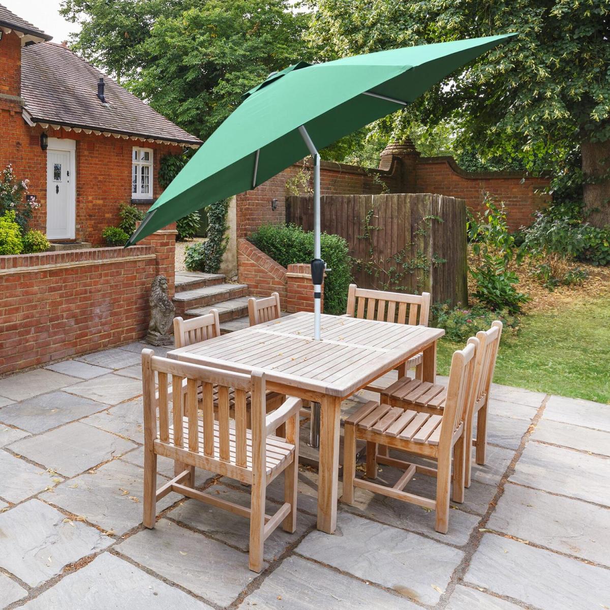GlamHaus Garden Parasol Tilting Umbrella Green With Protective Cover - Green – image 5