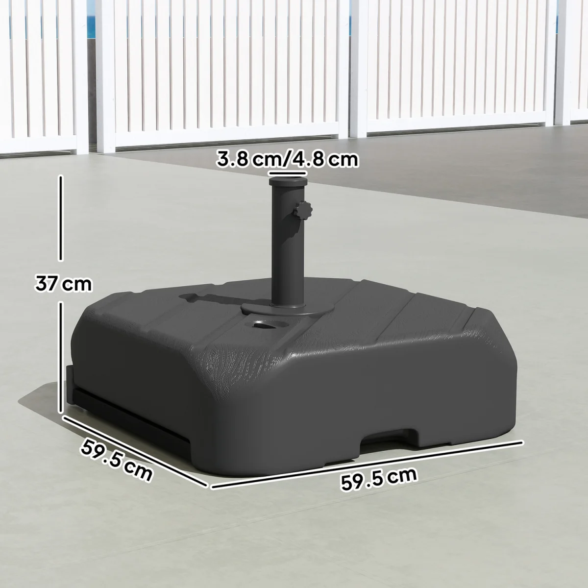 Outsunny 72kg or 45kg Fillable Garden Parasol Base with Handle Wheels - Black – image 2