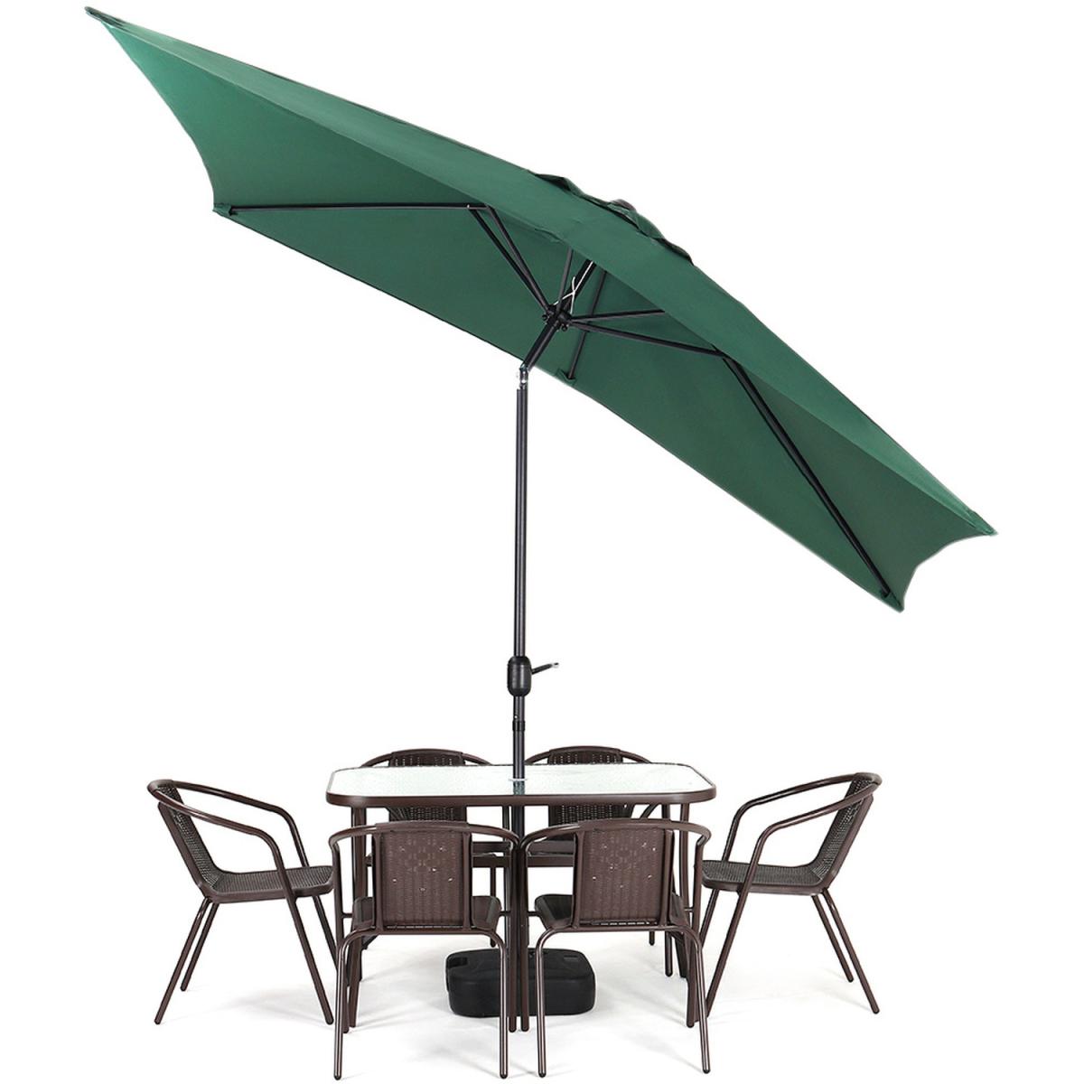 3M Rectangular Traditional Parasol with Square Plastic Base - Black – image 14