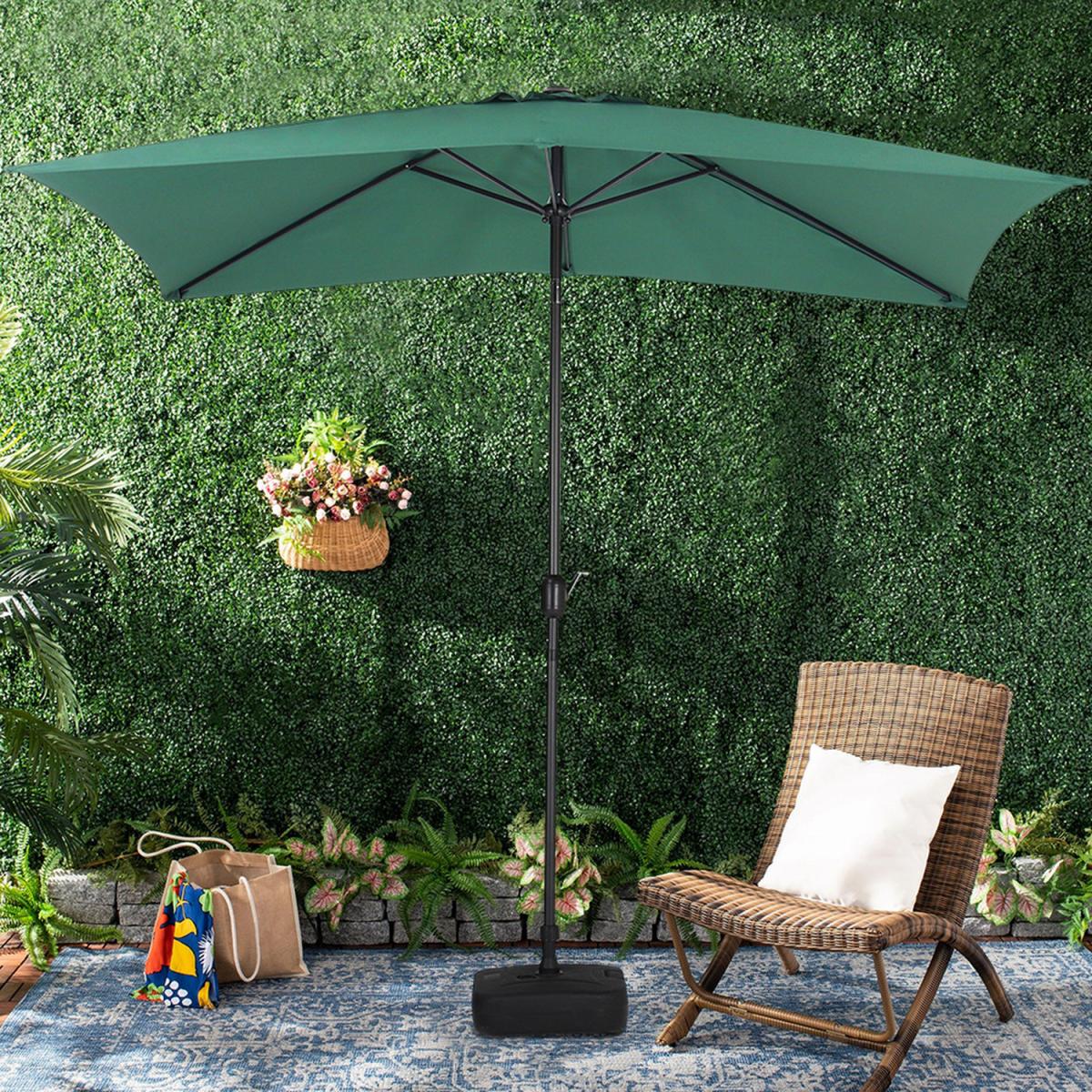 3M Rectangular Traditional Parasol with Square Plastic Base - Black – image 16