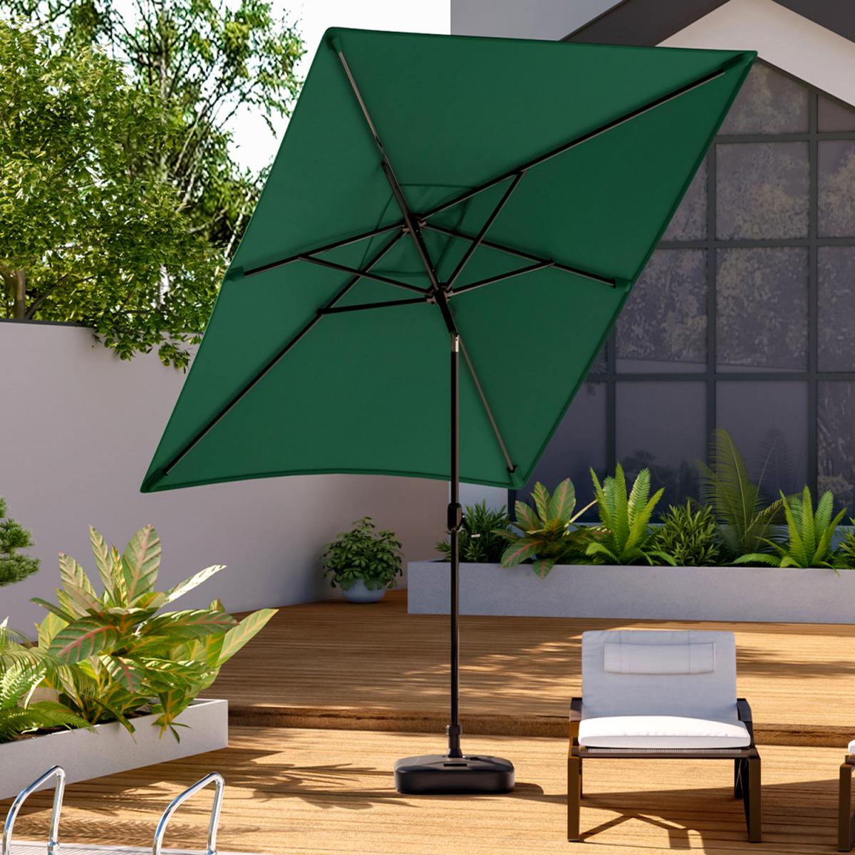 3M Rectangular Traditional Parasol with Square Plastic Base - Black – image 17