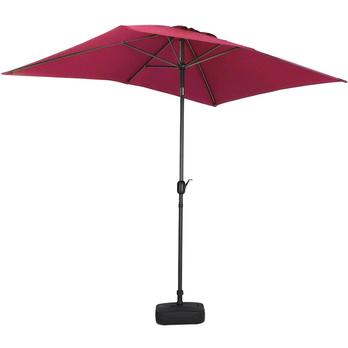 3M Rectangular Traditional Parasol with Square Plastic Base - Black – image 3