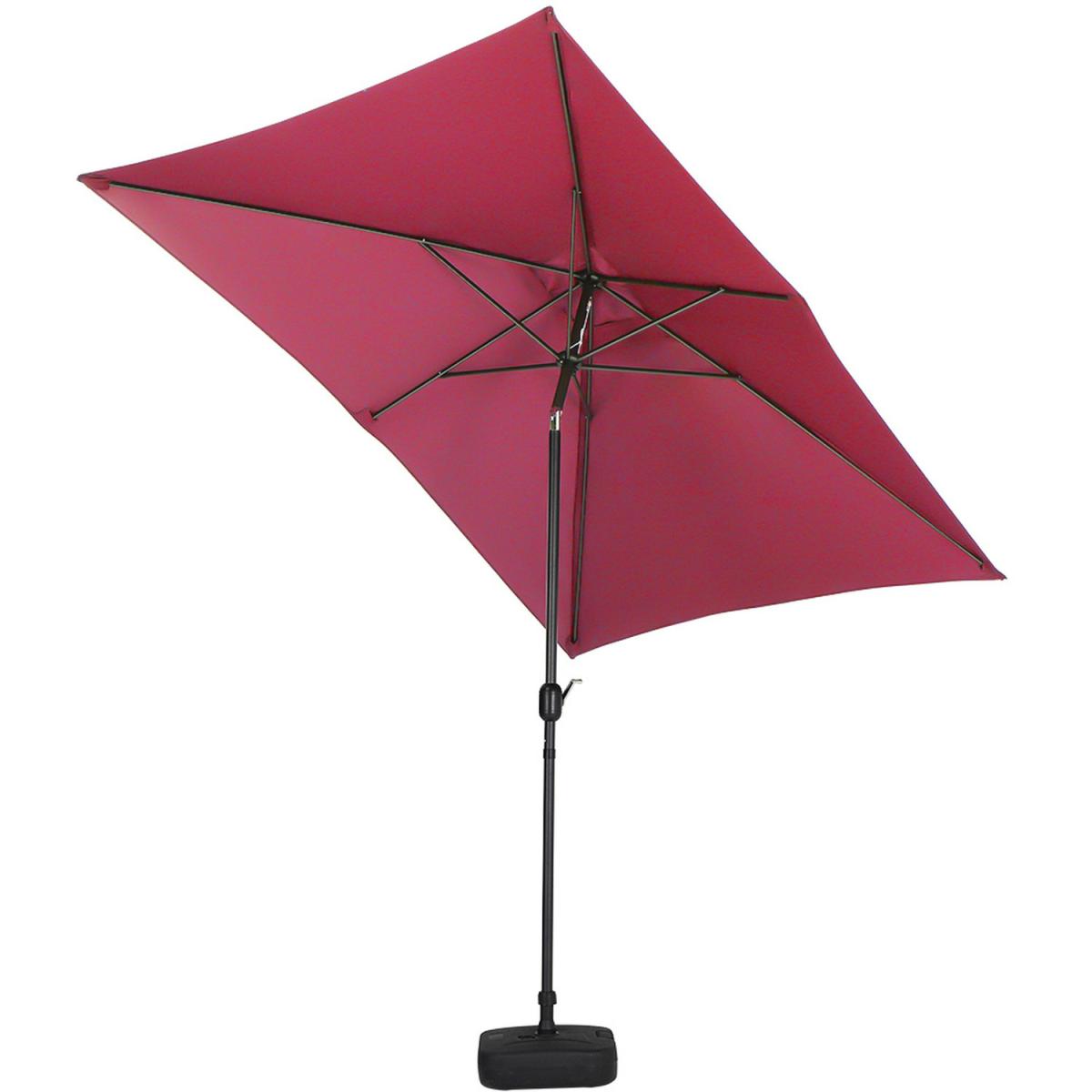 3M Rectangular Traditional Parasol with Square Plastic Base - Black – image 4