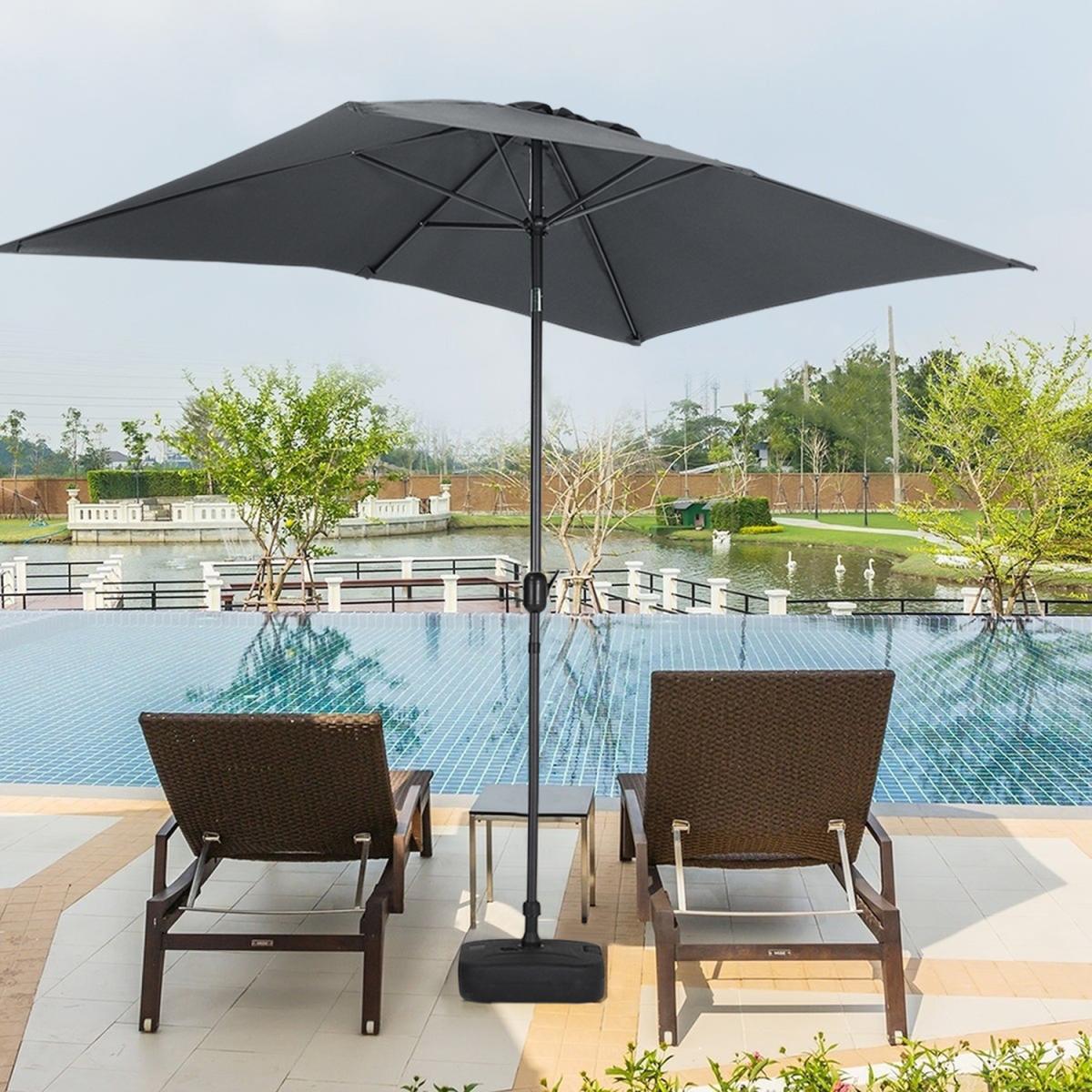 3M Rectangular Traditional Parasol with Square Plastic Base - Black – image 33
