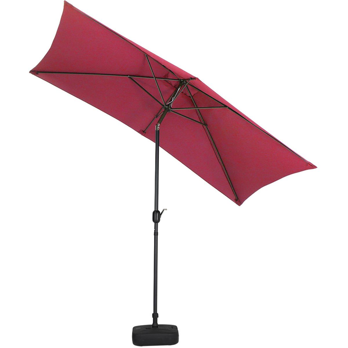 3M Rectangular Traditional Parasol with Square Plastic Base - Black – image 5
