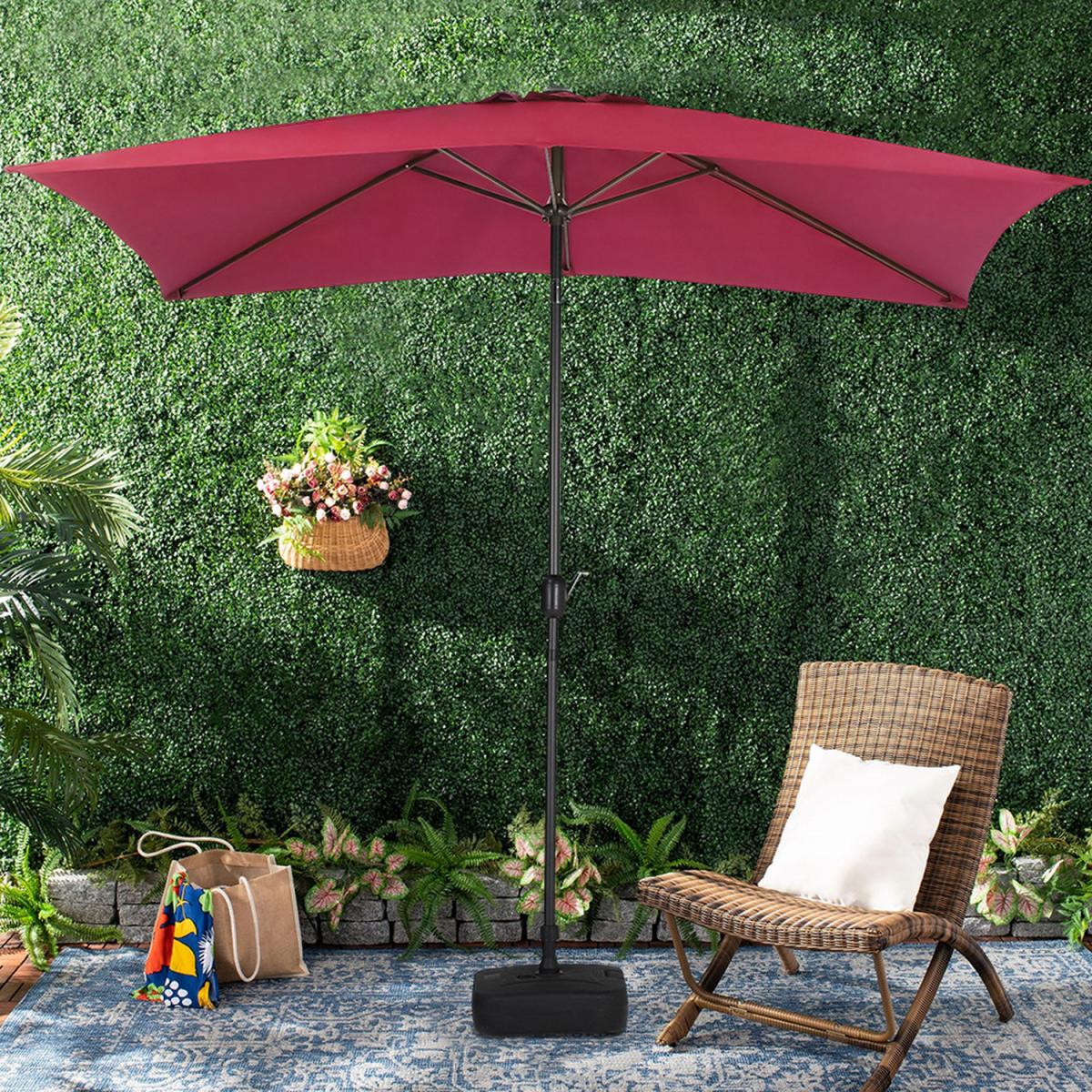3M Rectangular Traditional Parasol with Square Plastic Base - Black – image 6