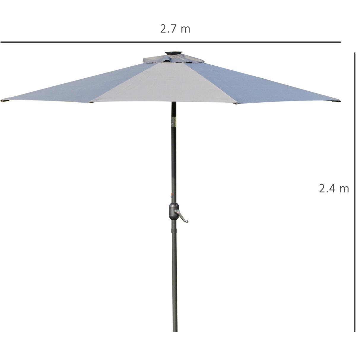 24 LED Solar Powered Parasol - Grey – image 5