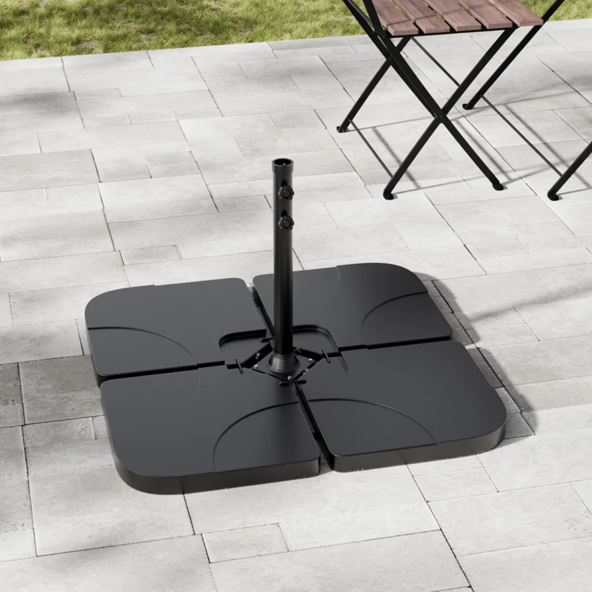 Sturdy Fillable Parasol Base for Enhanced Stability - Black – image 2