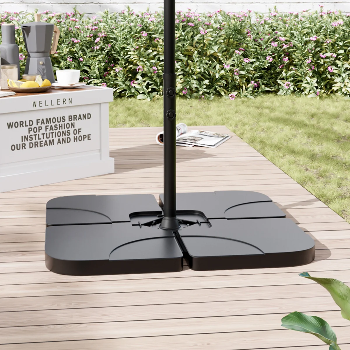Sturdy Fillable Parasol Base for Enhanced Stability - Black – image 3