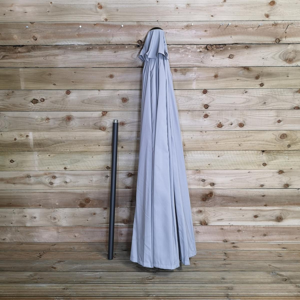 3.25m Aluminium Parasol with Crank Tilt Mechanism Garden or Patio Light Grey - Grey – image 5