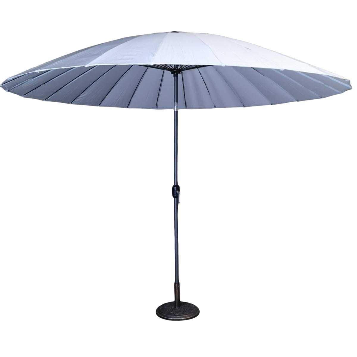 3.25m Aluminium Parasol with Crank Tilt Mechanism Garden or Patio Light Grey - Grey – image 6