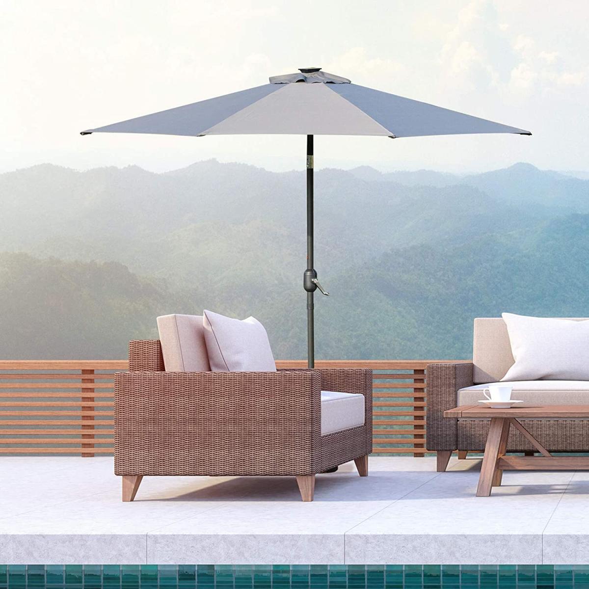 2.7m Patio Garden Umbrella - Grey