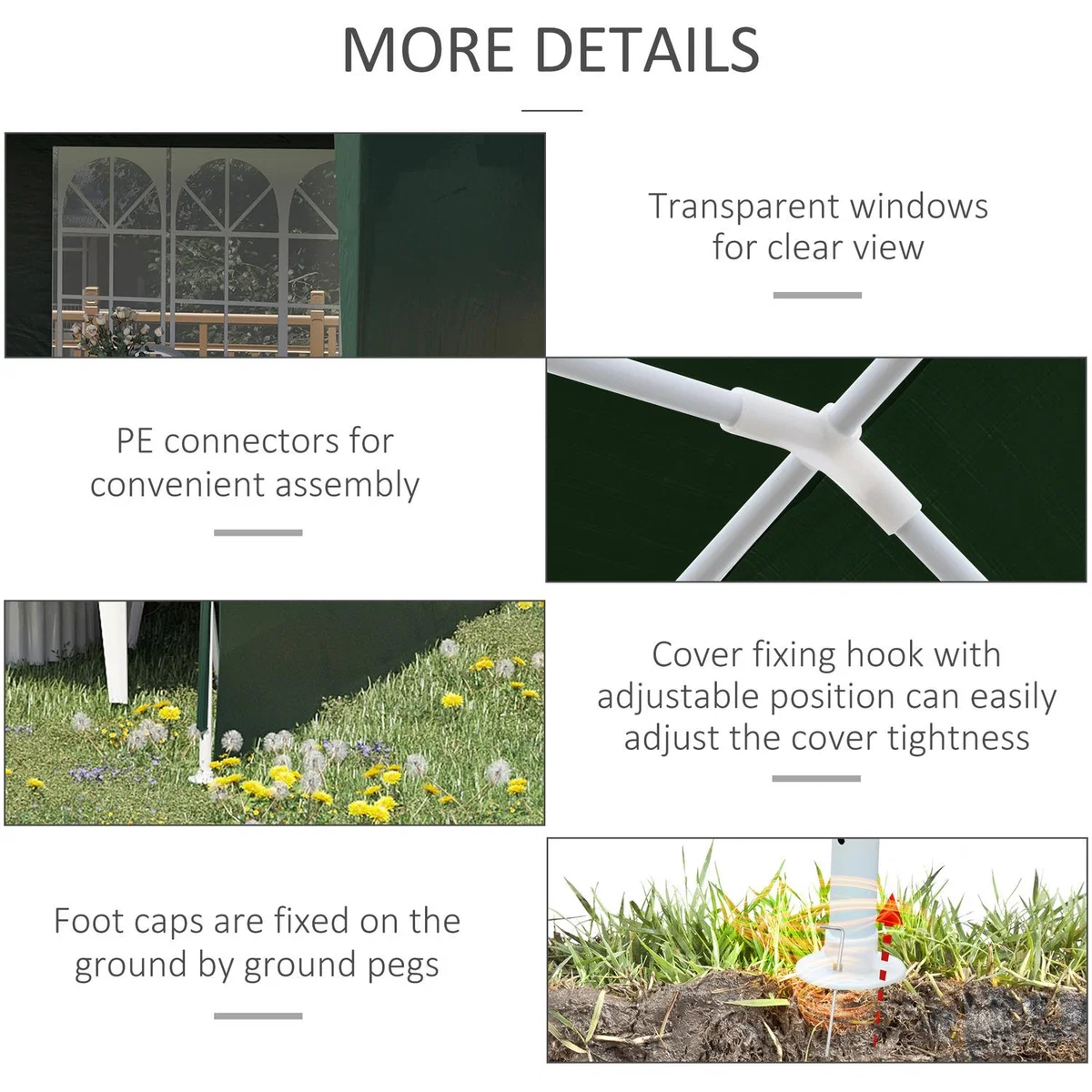 Party Gazebo Canopy - Green / 16.6kg – image 6