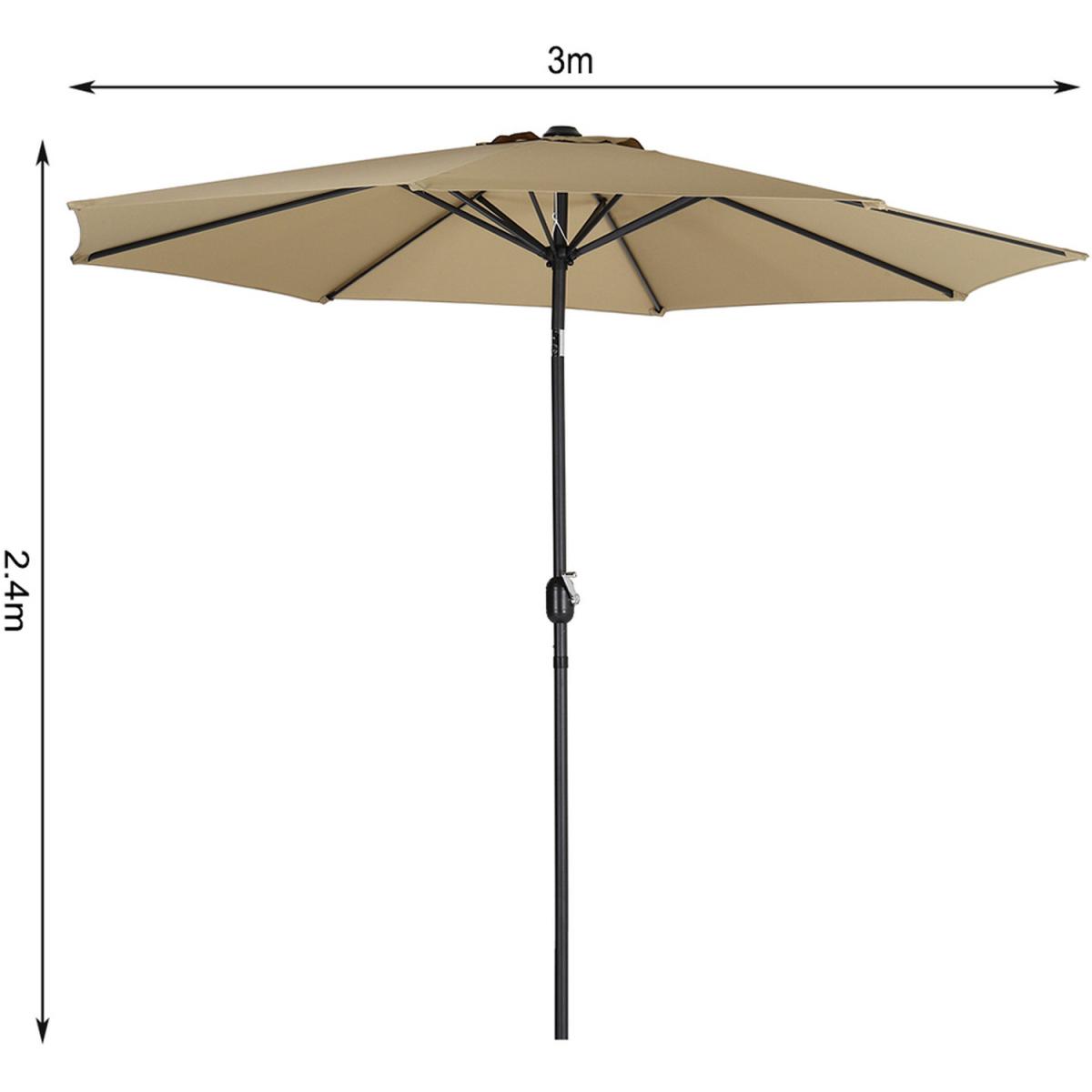 3M Length Patio Umbrella with Base - Dark Green – image 13