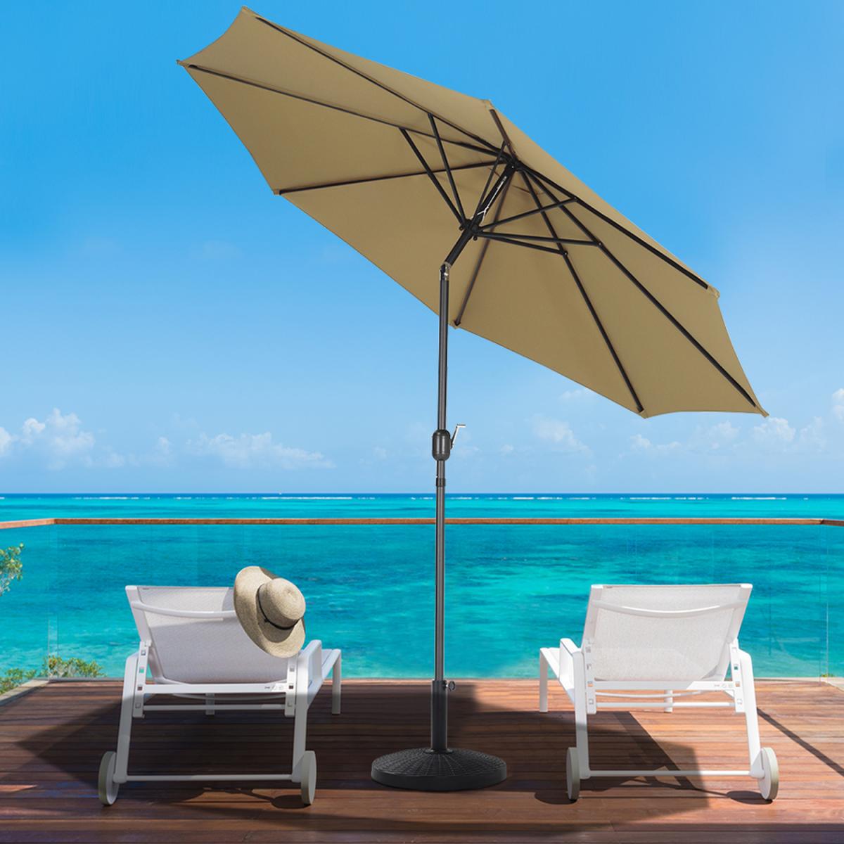 3M Length Patio Umbrella with Base - Dark Green – image 15