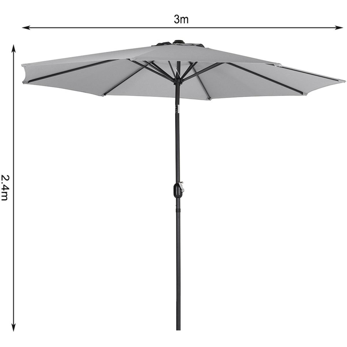 3M Length Patio Umbrella with Base - Dark Green – image 18