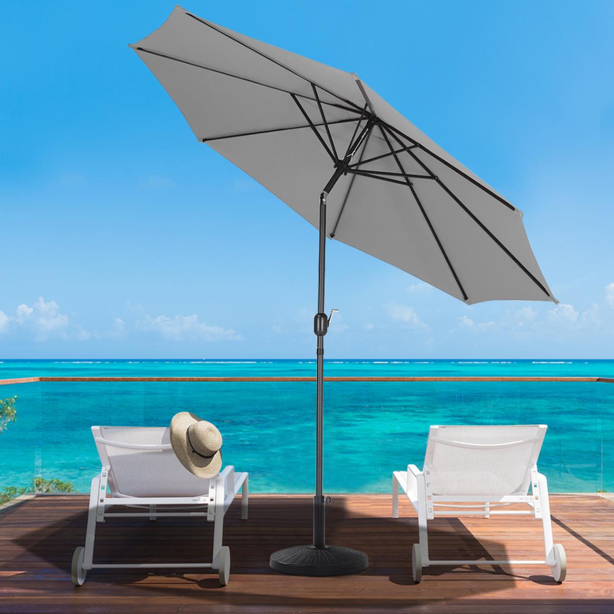 3M Length Patio Umbrella with Base - Dark Green – image 20
