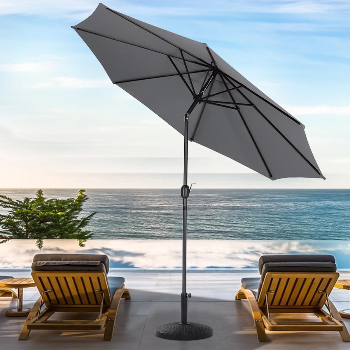 3M Length Patio Umbrella with Base - Dark Green – image 25