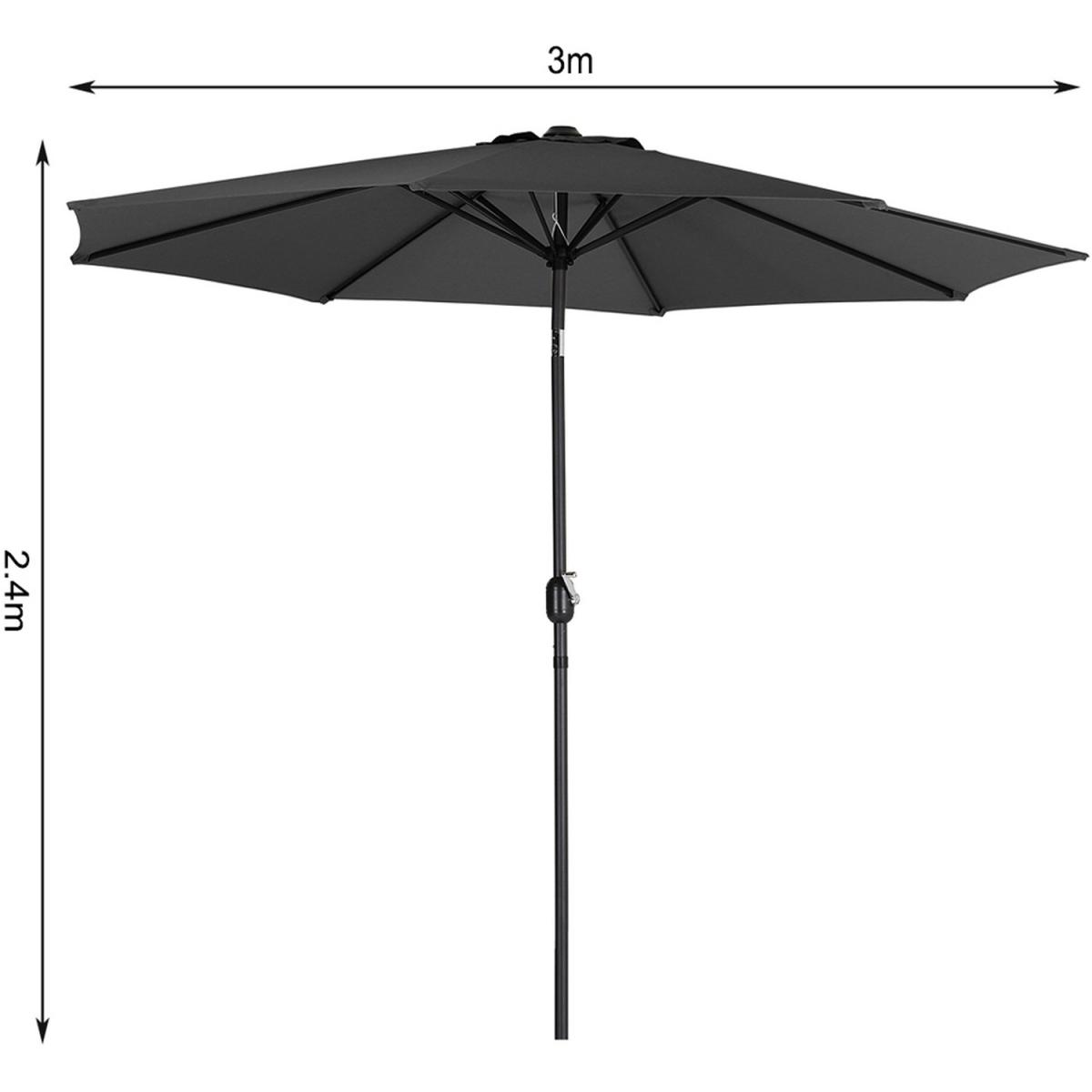 3M Length Patio Umbrella with Base - Dark Green – image 28
