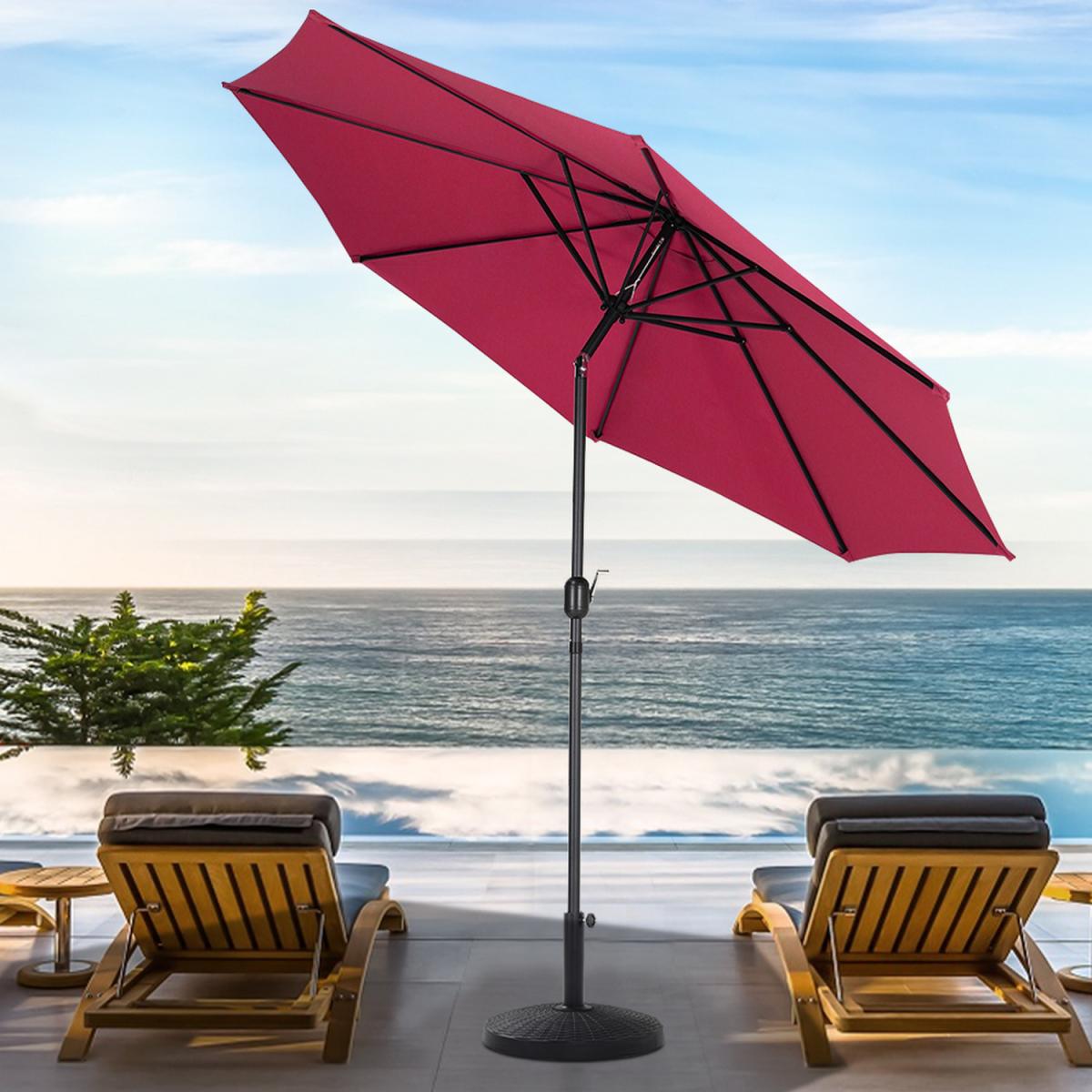 3M Length Patio Umbrella with Base - Dark Green – image 6