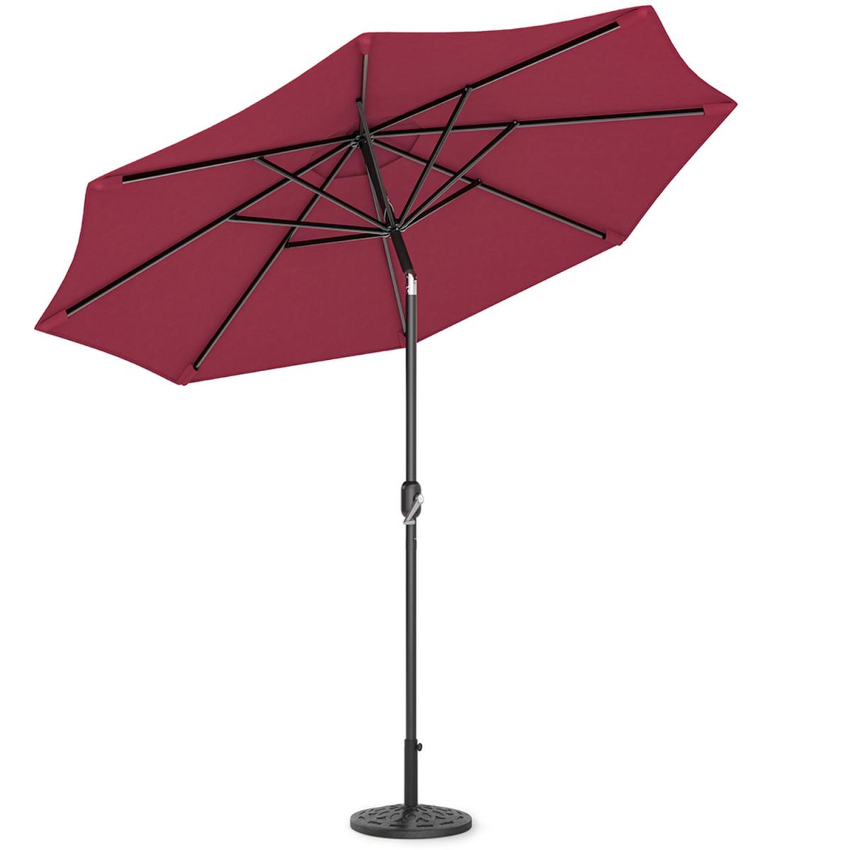 3M Length Patio Umbrella with Base - Dark Green – image 7