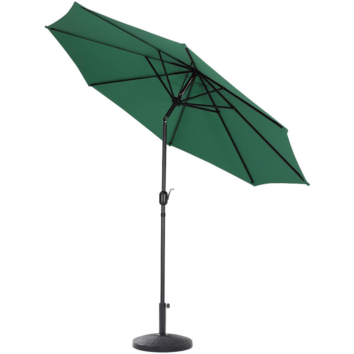 3M Length Patio Umbrella with Base - Dark Green – image 9