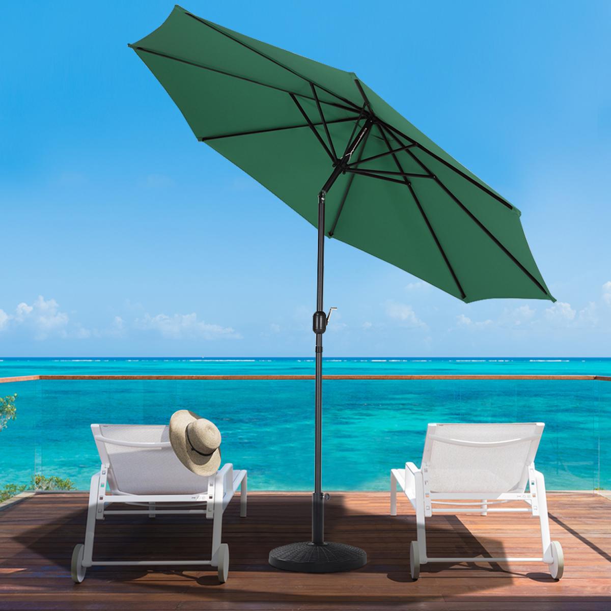 3M Length Patio Umbrella with Base - Dark Green – image 10