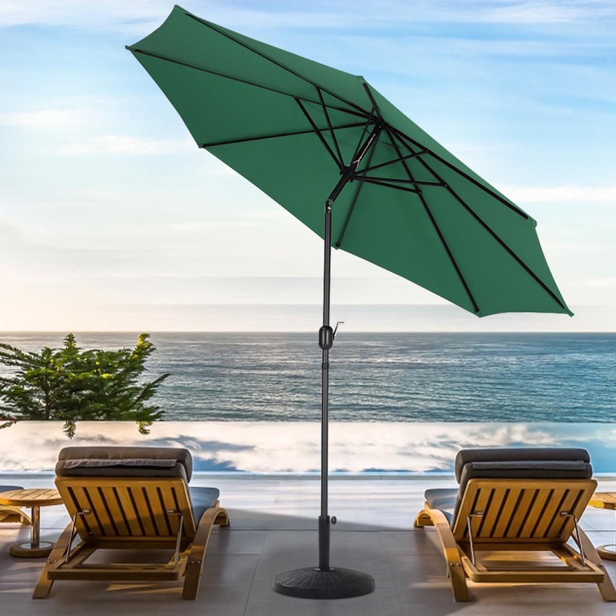 3M Length Patio Umbrella with Base - Dark Green – image 1